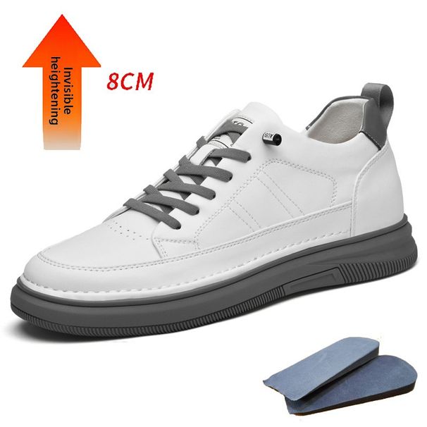 Shallow Men's Shoes, Small White Shoes, Breathable Invisible Height Increase, Simple Men's Board Shoes, Sports And Leisure Trendy Men's Shoes_vogvips.com