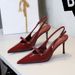 Elegant Bow Detail Stiletto Heels With Hollow Out Design Pointed Toe Women S Dress Shoes For Parties Special_vogvips.com