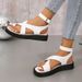 New Large Size Thick Sole Casual Toe Toe Round Toe Beach Shoes Ring Buckle Strap Sandals For Women_vogvips.com