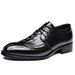 Euro Step First Layer Cowhide Crocodile Pattern Brogue Lace-Up Business Formal Men's Genuine Leather British Casual Wedding Shoes_vogvips.com