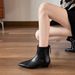 Pointed Toe Short Boots For Women 2025 New Autumn Winter Women's Shoes Low Heel Women's Boots Mid-Calf Slim Boots French Style Sho_vogvips.com