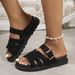 Women's plus Size Hollowed out One Strap Platform Sandals Summer New Style Beach Sandals_vogvips.com