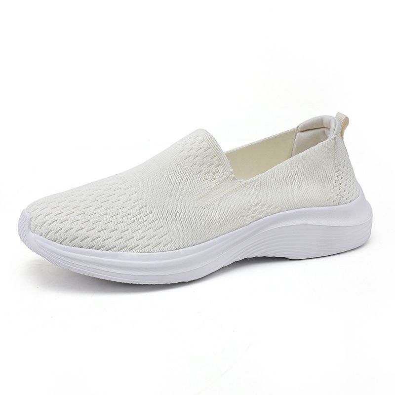 New Large Spring And Autumn Flying Weaving Lefu Cover Low Top Shallow Mouth Casual Sports One Step Single Shoe D22_vogvips.com