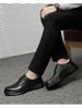Leather Shoes Men's Dress Leather Shoes Round Head Tide Lace-up Casual Shoes_vogvips.com