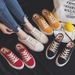 Spring/Summer New Student Canvas Women's Fashion Lace Up Board Open Small White Shoes Sandals Half Drag Brace Breathable_vogvips.com