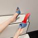 Women's Summer High Heel Sandals Sexy Pointed Toe Open Toe Studded Strappy Dress Slide Sandals_vogvips.com