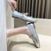 silver Vintage Style French Ballet Shoes With Bowknot, Square Toe, Shallow Mouth, Soft Mary Jane Flats For Women_vogvips.com