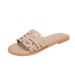 Summer Women's Shoes Fashion Versatile Sandals Wear Slippers Flat Bottom Low Heel Round Head_vogvips.com
