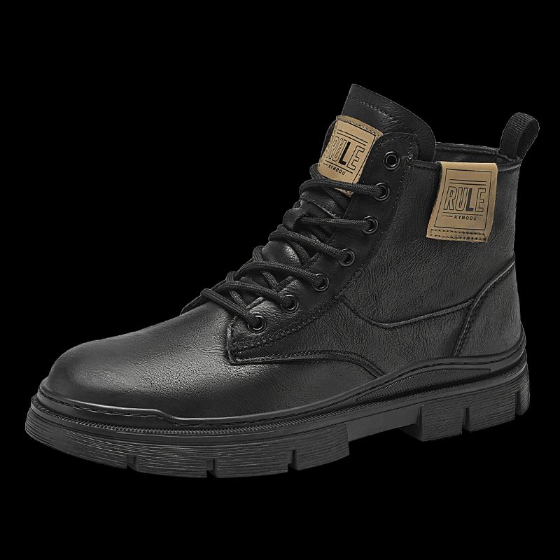 New Leather Spring Men's Shoes High-top Men's Heightening Tooling Martin Boots_vogvips.com