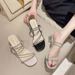 2025 Summer New Rhinestone Fairy Style Chunky Heel Two-Way Sandals Internet Celebrity Elegant Outdoor Crystal High Heels_vogvips.com