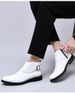Large Size Men's Short Boots Retro Martin Boots Pointed Belt Buckle Velcro Cotton Boots Men's Shoes_vogvips.com
