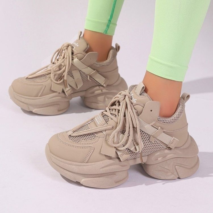Height Increasing Casual Sports For Women In The Autumn Of 2024, New Mesh Small And Thick Soled Dad Shoes_vogvips.com