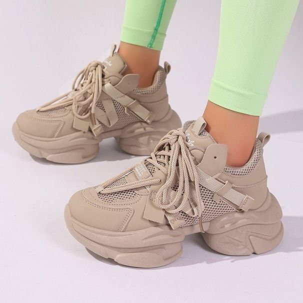Height Increasing Casual Sports For Women In The Autumn Of 2024, New Mesh Small And Thick Soled Dad Shoes_vogvips.com