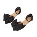Autumn New Style Plus Size Women's Bowknot Flat Shoes Pointed Toe Fabric Slimming Flat Footwear_vogvips.com