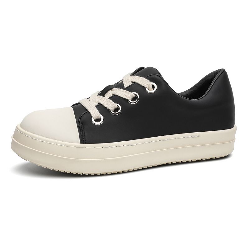 Sneakers Men's High Street Chunky White Black Platform Low Top Bread Shoes Ugly Cute Big Head Thick Sole Comfort Streetwear_vogvips.com