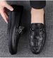 Embossed Crocodile Leather Loafers Soft-soled Casual Men's Leather Shoes Driving Men's Shoes_vogvips.com