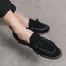Men's Small Casual Versatile In Summer, Reverse Velvet Leather And Bean Shoes, British Style Hairstylist's Trendy Shoes_vogvips.com