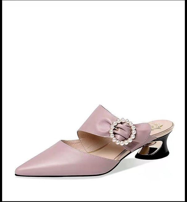 European And American Fashion Pointed-toe High-heeled Shoes, Soft-soled Commuting Closed-toe Slippers For Outdoor Wear,_vogvips.com