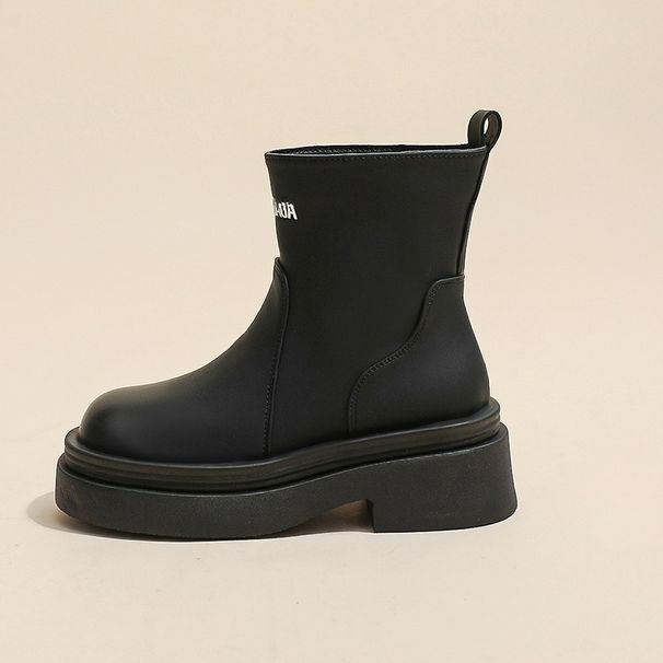 Tall Elastic Boots 2025 New British Style Heightened Thick-soled One-pedal Women's Boots Fashionable Short Boots Versatile_vogvips.com