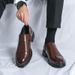 Summer New Men's Slip-On Loafers Casual Business Leather For Hairstylists Brogue Trendy Shoes_vogvips.com
