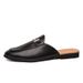 FUQIAO Designer Slipon Casual Luxury Brand High Quality Genuine Leather Slipper Loafers Summer Half Shoes For Men_vogvips.com