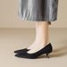 Black Commuter Work Shoes Light Mouth Stiletto Single Shoes Women's Soft-soled Cat Heel Temperament High Heels_vogvips.com