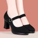 Cheongsam Soft-soled Cloth Shoes Model Non-slip Black Single Shoes Work Shoes High Heels Dancing Mother_vogvips.com