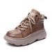 2025 Spring And Autumn New Genuine Leather Retro Fleece-Lined Warm High-Top Casual Thick-Soled Versatile Women's Shoes_vogvips.com