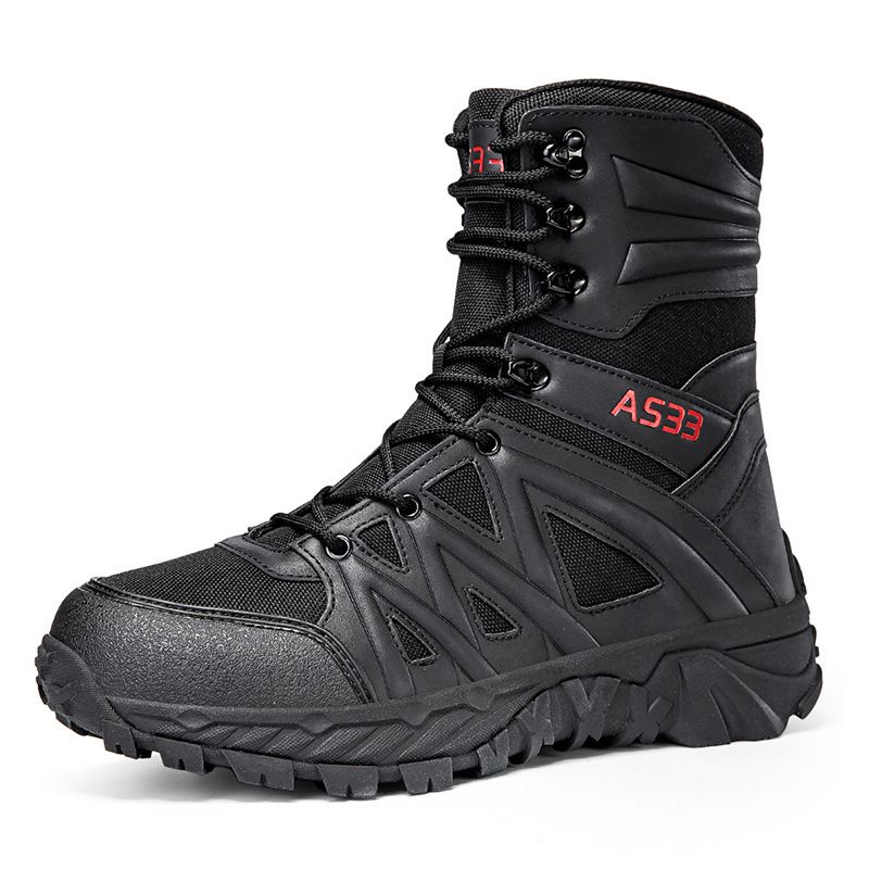 Men's Mid-Cut Anti-Slip Outdoor Hiking Boots Tactical Shoes For Grass Terrain Large Size_vogvips.com