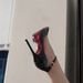 2026 Early Spring New Model Pointed Toe Strap Buckle Red Sole High-heeled Shoes Black Closed-toe Hollow Sexy Stiletto_vogvips.com
