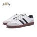 Men's White Leather Platform Sneakers; Couple's Lace Up Casual Skate Shoes; Sneakers; Plus Size_vogvips.com