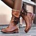 Women's Winter Plus Size Ankle Boots Back Zipper Riding Low Heeled Studded_vogvips.com