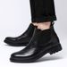 European Warm Series Autumn Black Martin Korean Style Trendy High-top Shoes Casual Brogue Men's Thick-soled Boots For Men_vogvips.com