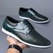 Leather men's summer breathable loafers men's shoes_vogvips.com