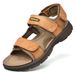 Ultra Light Genuine Leather Beach Sandals, Handmade Oversized Anti Slip Summer Men's Sandals_vogvips.com