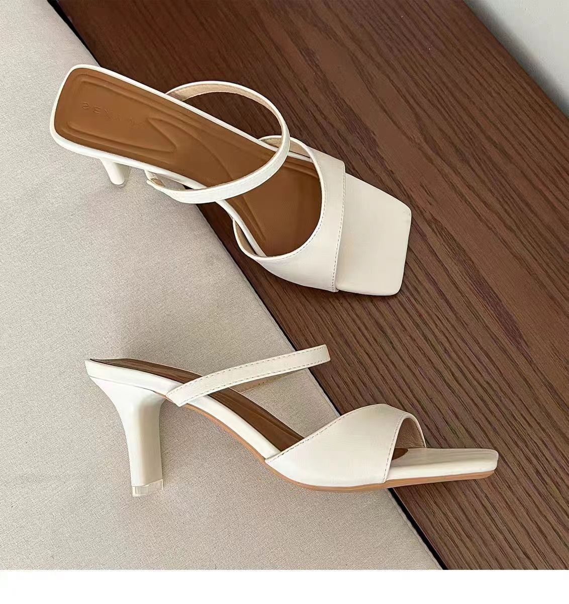 Wind High Heels For Women's Outdoor Wear In The Summer Of 2025, New Slim Heeled Square Open Toe Chair Sandals_vogvips.com