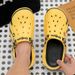 Men's Summer Outdoor Sports Anti-Slip Closed-Toe Couple Clogs Driving Beach Slippers Dual Wear_vogvips.com