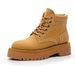Boots 2024 New Leather Martin Boots Women's Shoes Versatile Rhubarb Thick-soled Single Boots Short Leather Boots Women's_vogvips.com