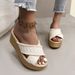 Roman Style Woven Cross Sandals, Perfect For Summer, Featuring A Gentle, Fairy Like Bohemian Style, Ideal For A Beach Vacation._vogvips.com