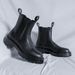 European Warm Series Autumn Mid-Calf Men's Black High-Top British Style Cotton Shoes Fleece-Lined Thickened Martin Boots_vogvips.com