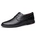 Men's Dress Leather Shoes Men's Head Tie Tie Pointed Casual Plaid_vogvips.com