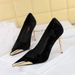 3739-20 Style Banquet Women's Xishi Suede Flower Embossed Metal Pointed High Heels Single Shoes_vogvips.com