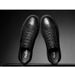 Men's Round Head Two-layer Cowhide Retro Men's Shallow Mouth Front Strap-up Flat Heel Board Shoes Men's Sports Shoes_vogvips.com