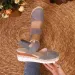 Women Linen Plain 6cm Wedge Sandals Handmade Ladies Casual Comfortable Women's Shoes 2025_vogvips.com