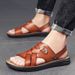 Men’s Shoes Men's Sandals Summer New Outdoor Breathable Soft Bottom Beach Shoes British Style Trend Large Size Sandals For Men_vogvips.com