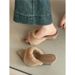 Elegant French-Style Faux Fur Pointed Toe High Heel Slippers - Winter Open-Toe Platform Slides For Women_vogvips.com