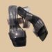 Large-sized Transparent Crystal Thick-heeled Flip-flops, New Summer Women's Open-toe Square Toe High-heeled Sandals_vogvips.com