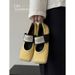 Women's Square Toe Patent Leather Mary Jane Shoes Flat Elastic Band Ballet Flats Genuine Leather French Style Single Shoes 2026 New_vogvips.com