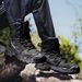 Men High-top Boots Outdoor Anti-slip Lace-up Combat Boots Men Comfortable Breathable Wear-resistant Thick-soled Hiking Shoes Men_vogvips.com