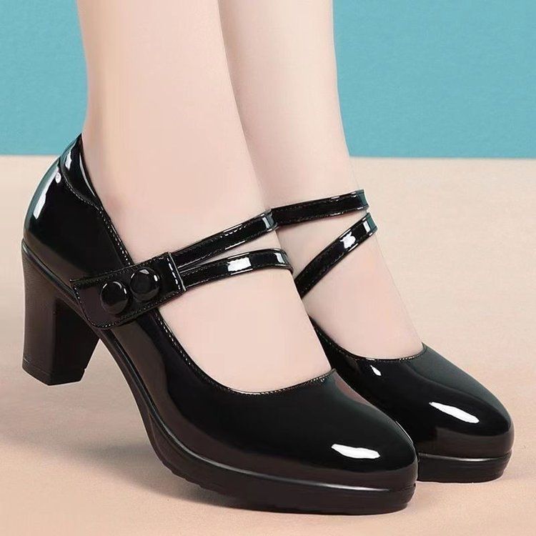Shallow Mouth Single Shoe New Style Small High Heels Spring And Autumn Women's Soft Leather For Fashion Shows With Qipao_vogvips.com